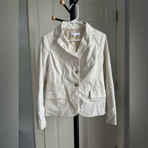 New York & Company - Women’s Cream Patterned Blazer, Preppy